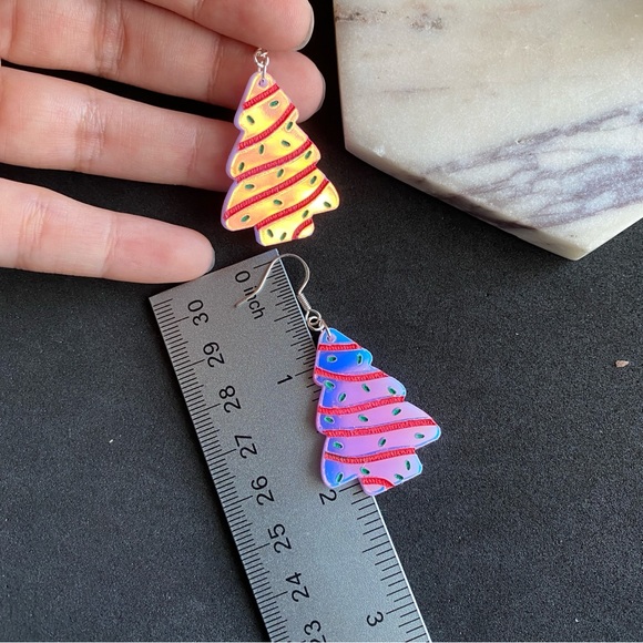 Christmas Tree Cake Earrings - Picture 7 of 7